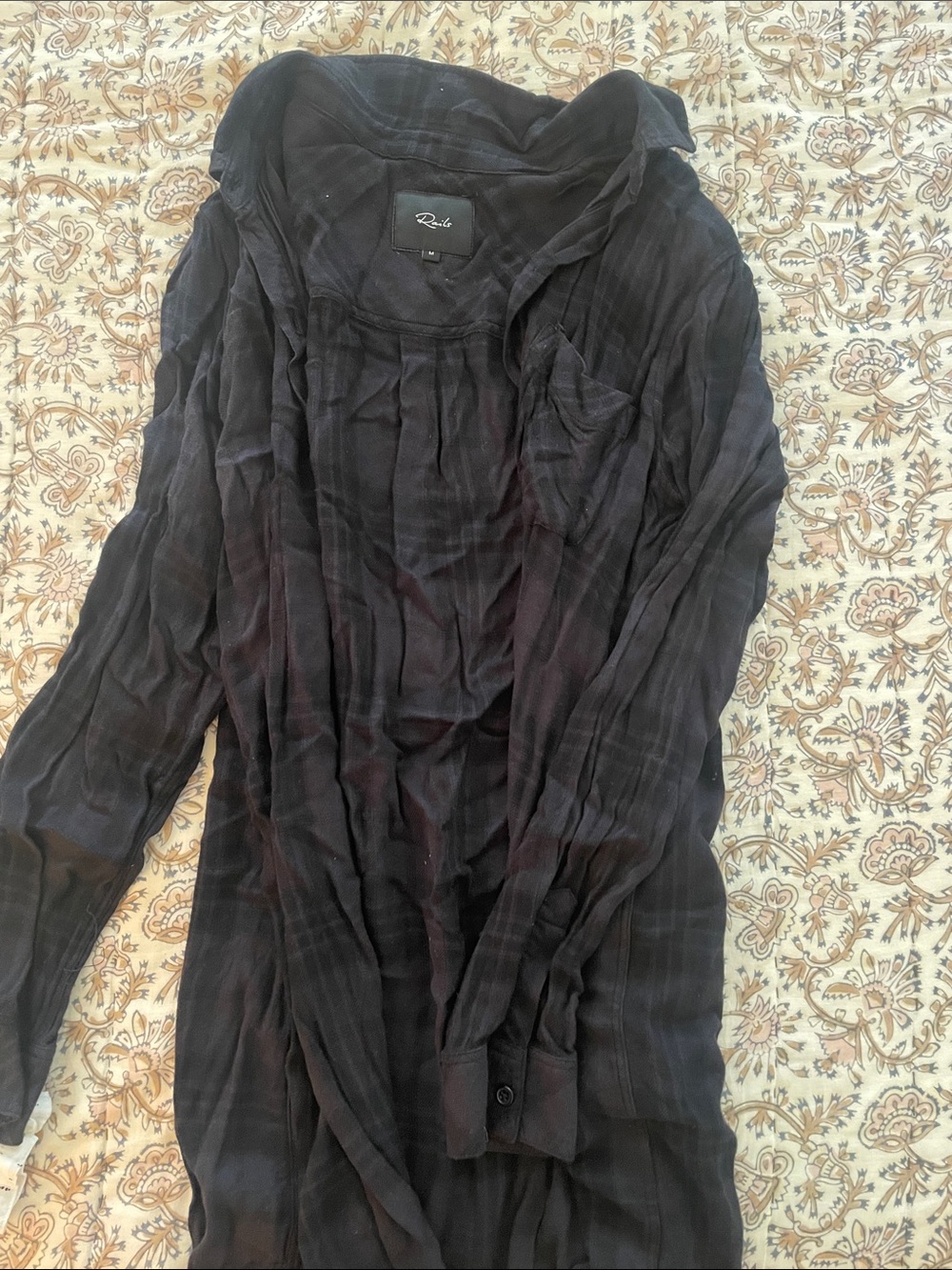 Rails plaid Long-Sleeve Button-Up dress/tunic
